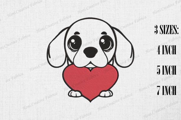 Cute Beagle Peeking from Heart Valentine Review