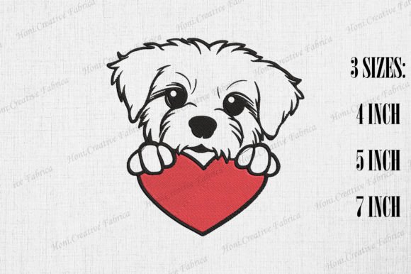 Cute Maltese Dog Peeking from Heart Review