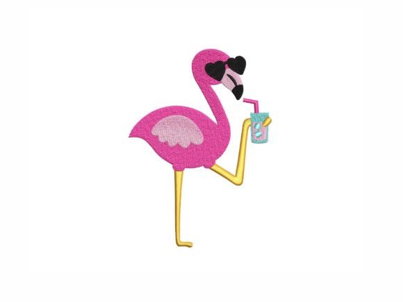 Review: Flamingo with Drink Embroidery Design